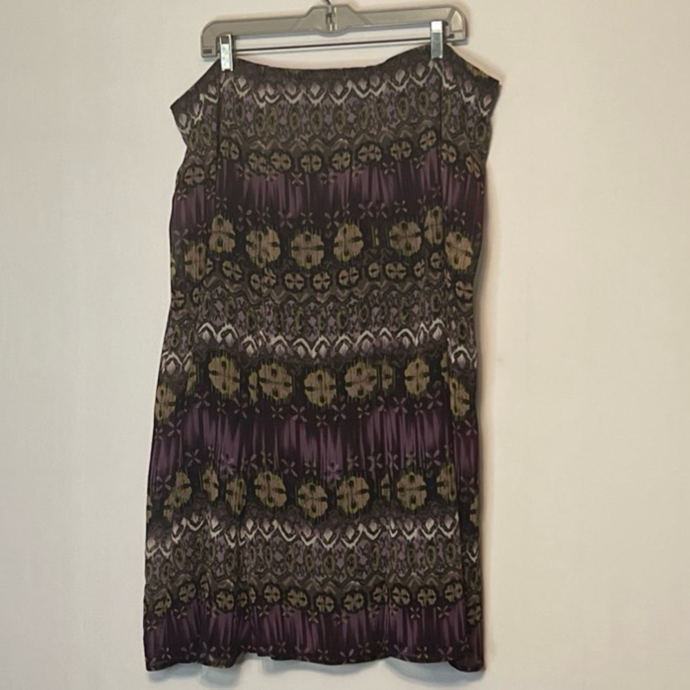 Dressbarn Crinkle Midi Skirt Size 18W Broom Pull On Lined Peasant Boho.